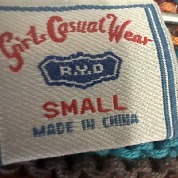 Vintage Girls Casual Wear Vibrant Multi-Color Striped Knit Sweater | Tag Sz: S - Picture 12 of 13